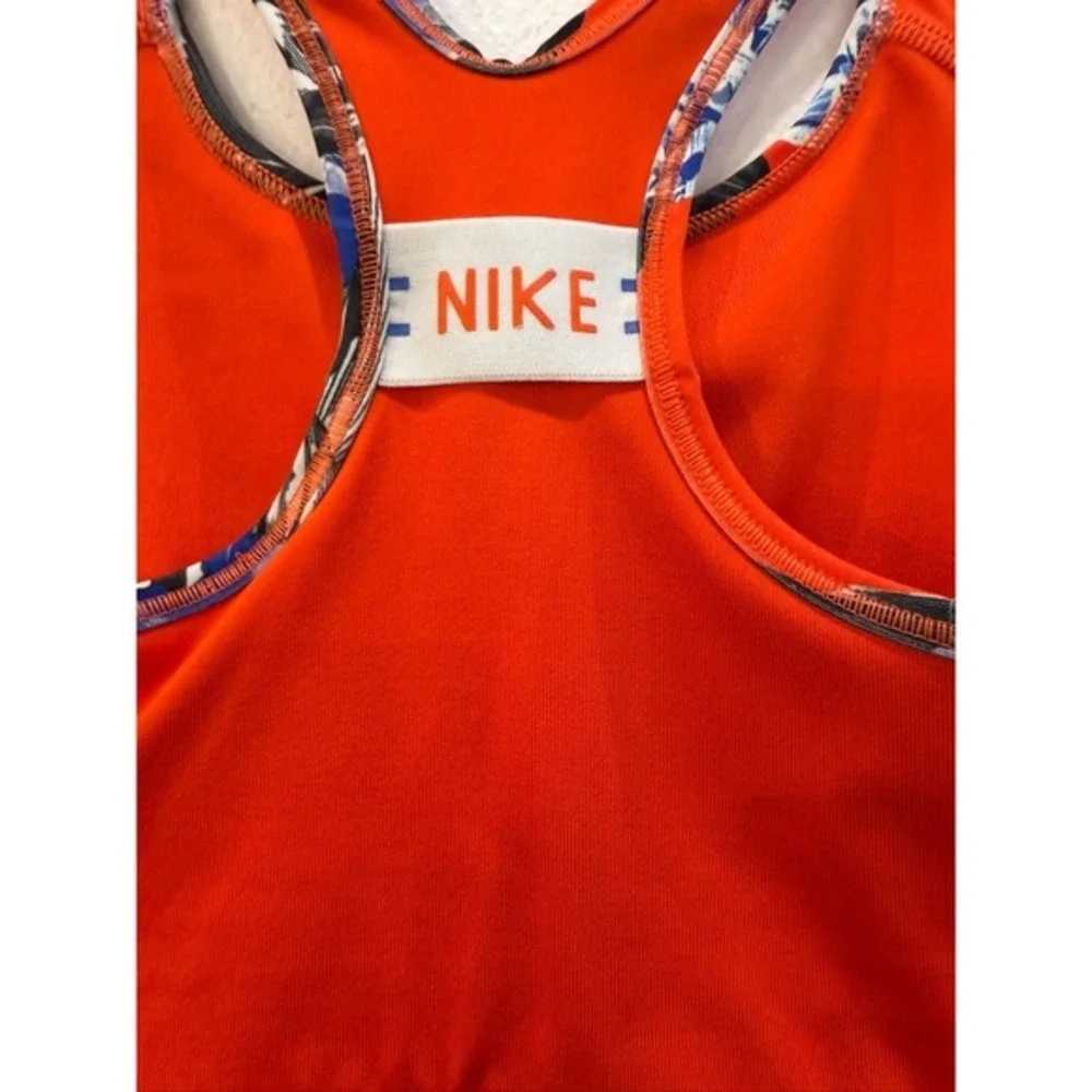 Nike Dri Fit Swoosh Hyper Femme Orange Floral Racerback Sports Bra Sz Small‎